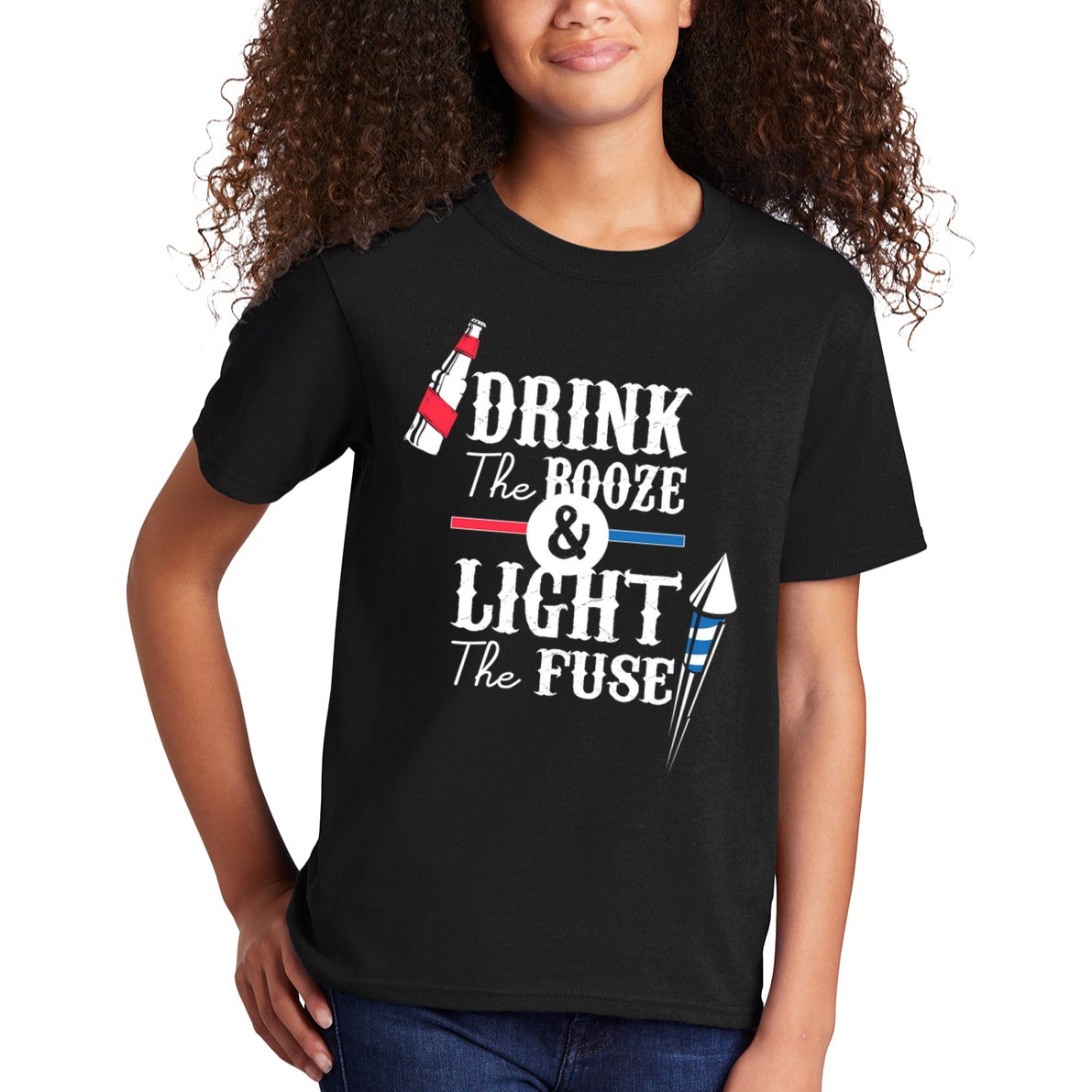 Drink The Booze Light The Fuse Kids T-Shirt