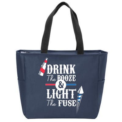 Drink The Booze Light The Fuse Zip Tote Bag