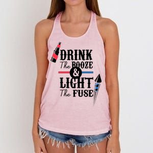 Drink The Booze Light The Fuse Women's Knotted Racerback Tank