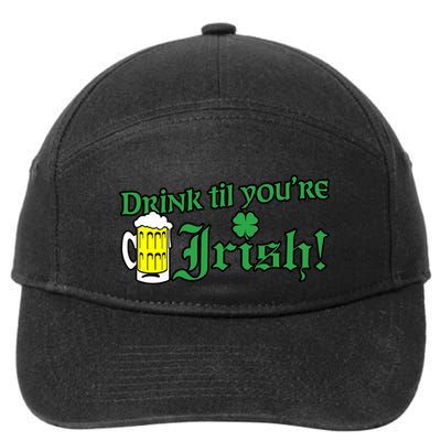 Drink Til' Your Irish Beer Pitcher St. Patrick's Day 7-Panel Snapback Hat