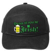 Drink Til' Your Irish Beer Pitcher St. Patrick's Day 7-Panel Snapback Hat