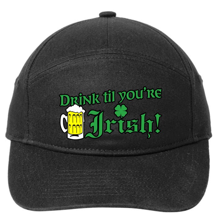 Drink Til' Your Irish Beer Pitcher St. Patrick's Day 7-Panel Snapback Hat