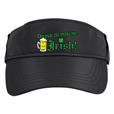 Drink Til' Your Irish Beer Pitcher St. Patrick's Day Adult Drive Performance Visor