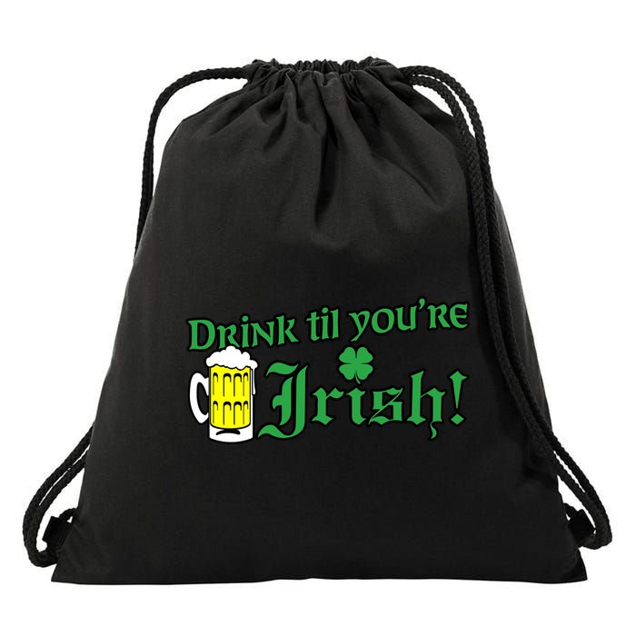 Drink Til' Your Irish Beer Pitcher St. Patrick's Day Drawstring Bag