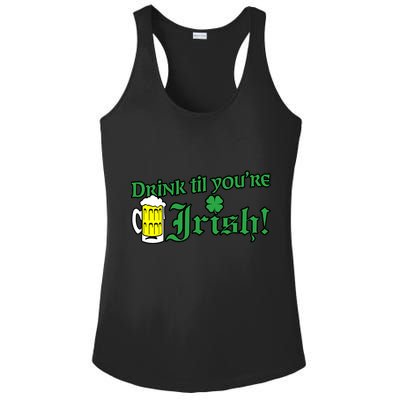Drink Til' Your Irish Beer Pitcher St. Patrick's Day Ladies PosiCharge Competitor Racerback Tank