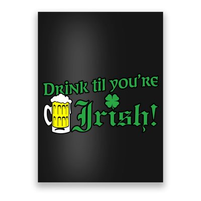 Drink Til' Your Irish Beer Pitcher St. Patrick's Day Poster