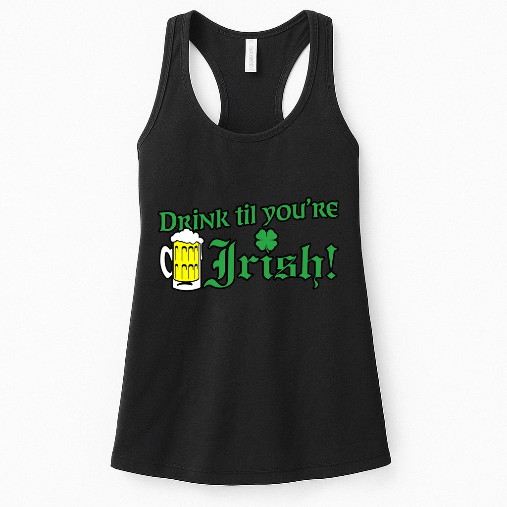 Drink Til' Your Irish Beer Pitcher St. Patrick's Day Womens Tank Top