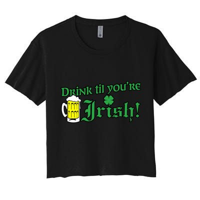 Drink Til' Your Irish Beer Pitcher St. Patrick's Day Crop Top