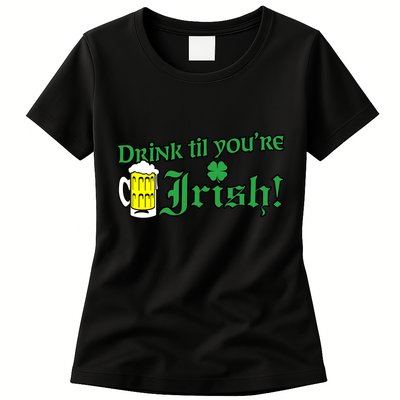 Drink Til' Your Irish Beer Pitcher St. Patrick's Day Womens T-Shirt