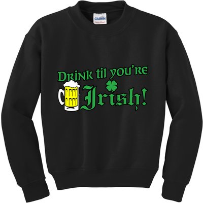Drink Til' Your Irish Beer Pitcher St. Patrick's Day Kids Sweatshirt