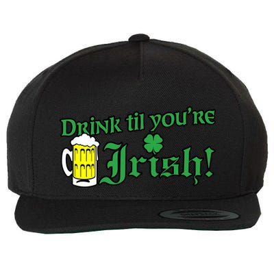 Drink Til' Your Irish Beer Pitcher St. Patrick's Day Wool Snapback Cap