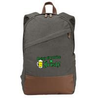 Drink Til' Your Irish Beer Pitcher St. Patrick's Day Cotton Canvas Backpack