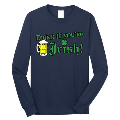 Drink Til' Your Irish Beer Pitcher St. Patrick's Day Long Sleeve Shirt