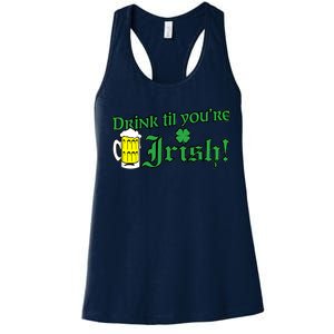 Drink Til' Your Irish Beer Pitcher St. Patrick's Day Women's Racerback Tank