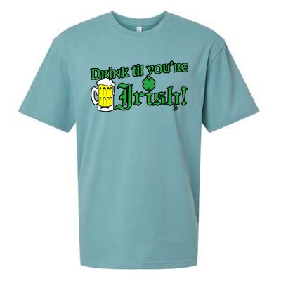 Drink Til' Your Irish Beer Pitcher St. Patrick's Day Sueded Cloud Jersey T-Shirt