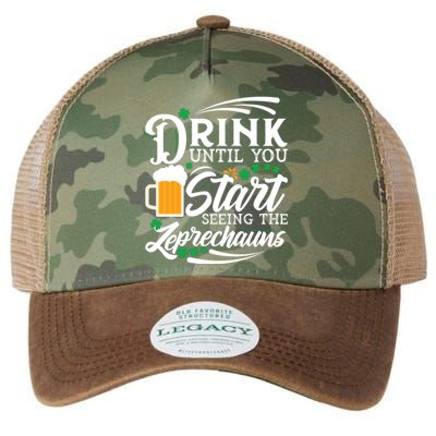 Drink Until You Start Seeing Leprechauns Legacy Tie Dye Trucker Hat