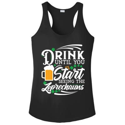 Drink Until You Start Seeing Leprechauns Ladies PosiCharge Competitor Racerback Tank