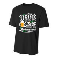 Drink Until You Start Seeing Leprechauns Youth Performance Sprint T-Shirt