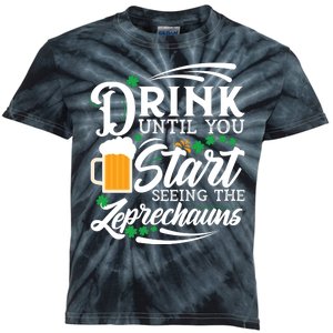 Drink Until You Start Seeing Leprechauns Kids Tie-Dye T-Shirt