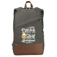 Drink Until You Start Seeing Leprechauns Cotton Canvas Backpack