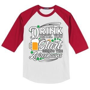 Drink Until You Start Seeing Leprechauns Kids Colorblock Raglan Jersey