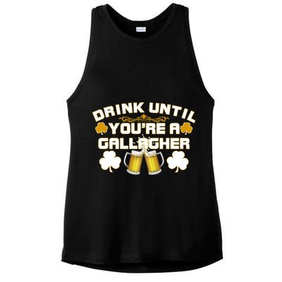 Drink Until You're a Gallagher Funny St. Patrick's Day Drinking Ladies PosiCharge Tri-Blend Wicking Tank