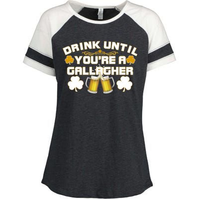 Drink Until You're a Gallagher Funny St. Patrick's Day Drinking Enza Ladies Jersey Colorblock Tee