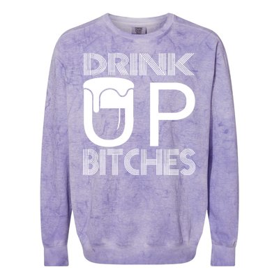 Drink Up Bitches Colorblast Crewneck Sweatshirt