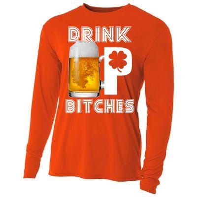 Drink Up Bitches Funny St. Patrick's Day Beer Drinking Cooling Performance Long Sleeve Crew