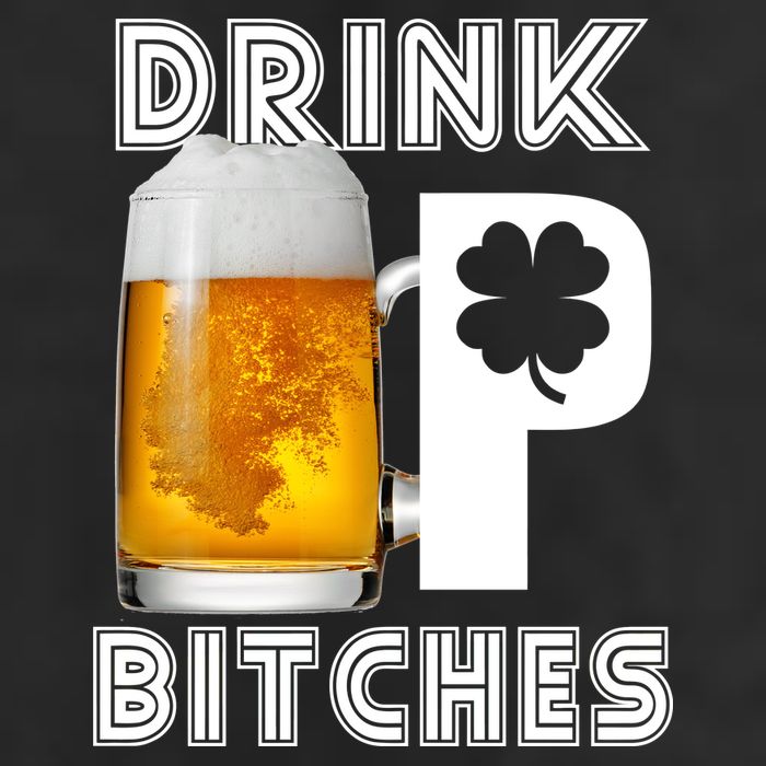 Drink Up Bitches Funny St. Patrick's Day Beer Drinking 7 Panel Mesh Trucker Snapback Hat