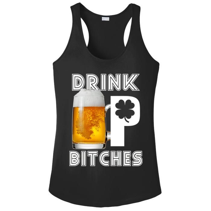 Drink Up Bitches Funny St. Patrick's Day Beer Drinking Ladies PosiCharge Competitor Racerback Tank