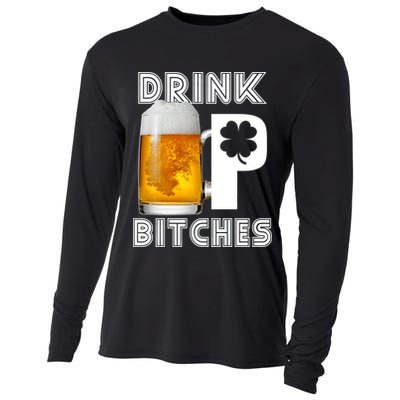 Drink Up Bitches Funny St. Patrick's Day Beer Drinking Cooling Performance Long Sleeve Crew