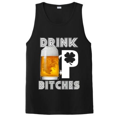 Drink Up Bitches Funny St. Patrick's Day Beer Drinking PosiCharge Competitor Tank