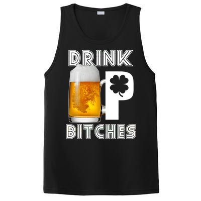 Drink Up Bitches Funny St. Patrick's Day Beer Drinking PosiCharge Competitor Tank