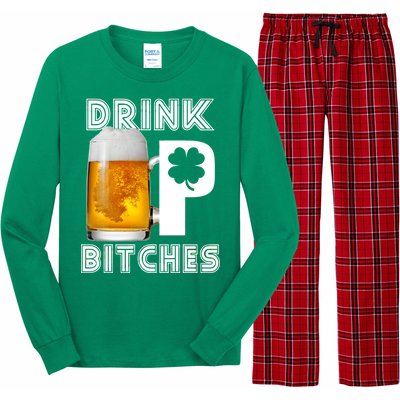 Drink Up Bitches Funny St. Patrick's Day Beer Drinking Long Sleeve Pajama Set