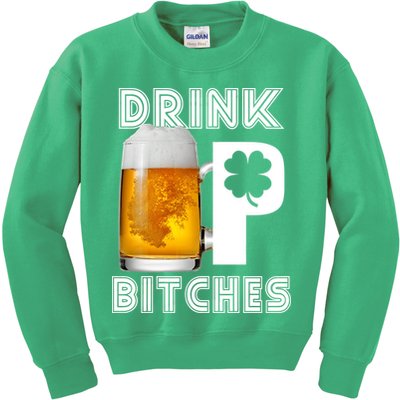 Drink Up Bitches Funny St. Patrick's Day Beer Drinking Kids Sweatshirt