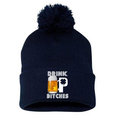 Drink Up Bitches Funny St. Patrick's Day Beer Drinking Pom Pom 12in Knit Beanie