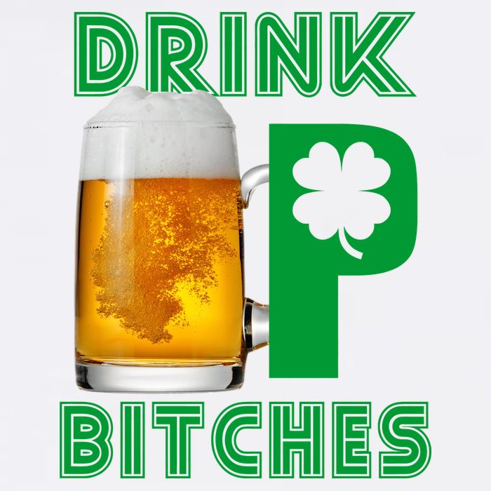 Drink Up Bitches Funny St. Patrick's Day Beer Drinking Garment-Dyed Sweatshirt