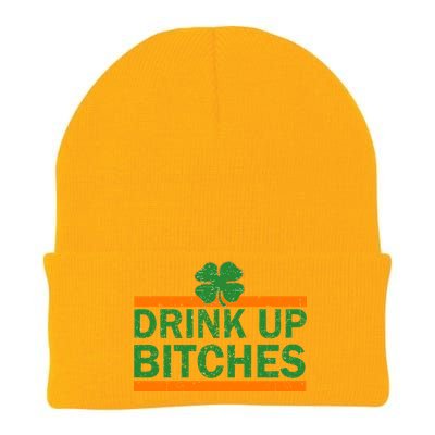 Drink Up Bitches Irish Clover Knit Cap Winter Beanie