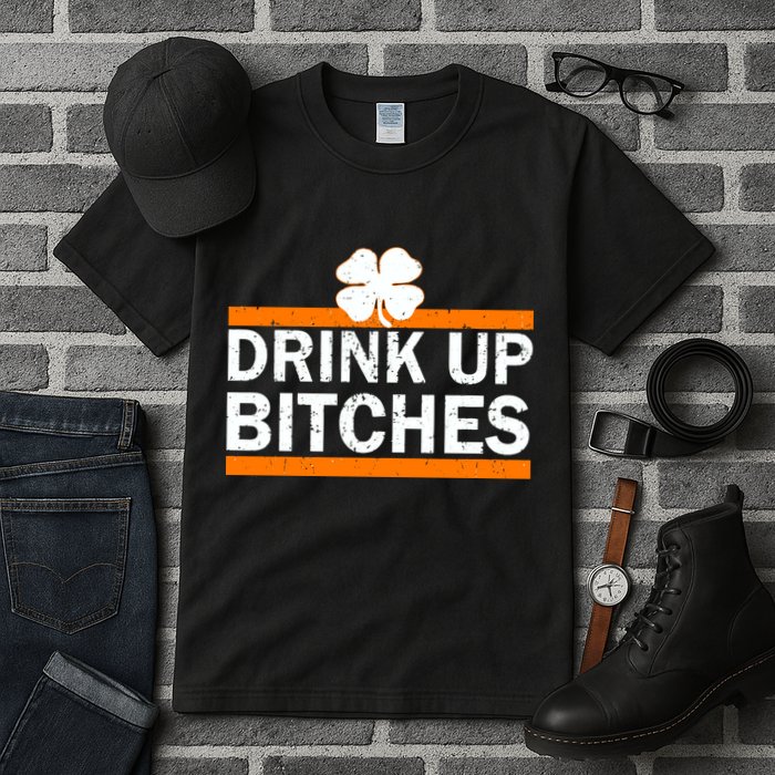 Drink Up Bitches Irish Clover Tall T-Shirt