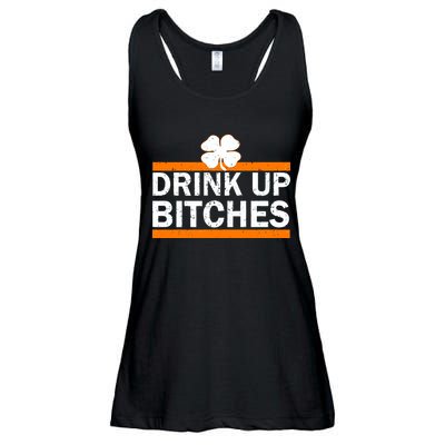 Drink Up Bitches Irish Clover Ladies Essential Flowy Tank