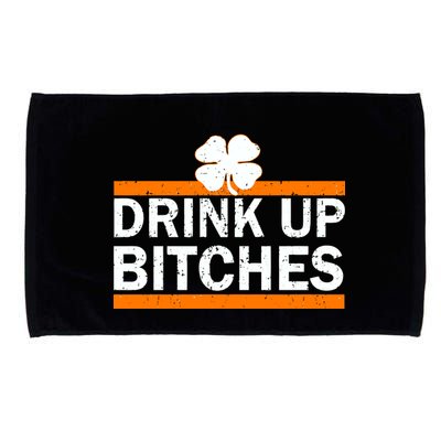 Drink Up Bitches Irish Clover Microfiber Hand Towel