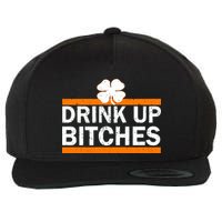 Drink Up Bitches Irish Clover Wool Snapback Cap