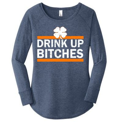 Drink Up Bitches Irish Clover Women's Perfect Tri Tunic Long Sleeve Shirt