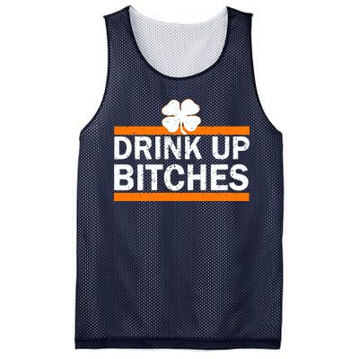 Drink Up Bitches Irish Clover Mesh Reversible Basketball Jersey Tank