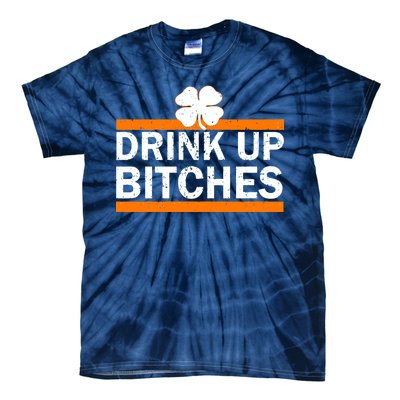 Drink Up Bitches Irish Clover Tie-Dye T-Shirt