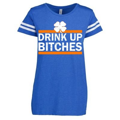 Drink Up Bitches Irish Clover Enza Ladies Jersey Football T-Shirt