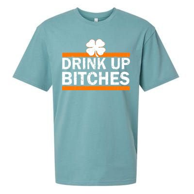 Drink Up Bitches Irish Clover Sueded Cloud Jersey T-Shirt