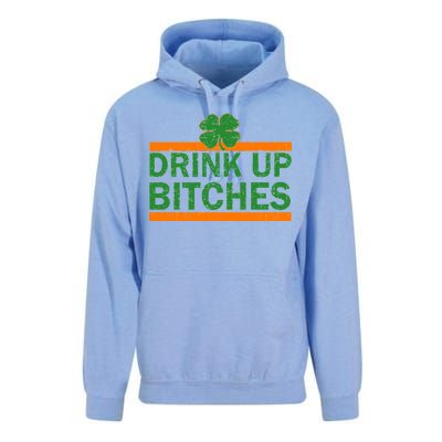 Drink Up Bitches Irish Clover Unisex Surf Hoodie