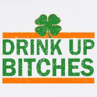 Drink Up Bitches Irish Clover Garment-Dyed Sweatshirt